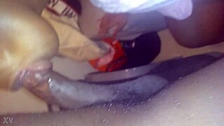 This ghetto dick sucker is so wet!