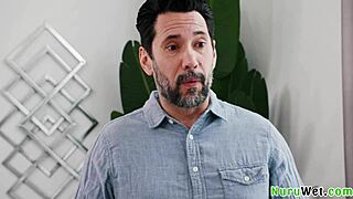 Busty Blonde Teen Masseur Prepares Client For Wet Nuru Massage