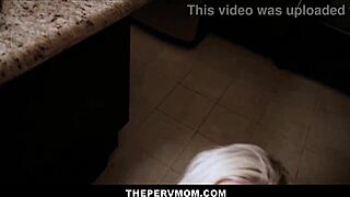 Hot blonde milf stepmom Barbie Sins fucked by huge dick in kitchen POV