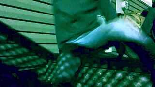 time lapse stop frame stretch against steps at night with lattice shadow ass and legs effect