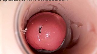 Camera Inside Deep Pussy Records Massive Sperm Ejaculation Close-Up