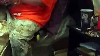 Stepmom pretends not to stare at monster cock while flashing tits.