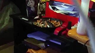 Stepmom pretends not to stare at monster cock while flashing tits.