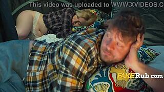 Fiancé's Redhead Best Friend Rides Hard for Cheating Anal at Camping