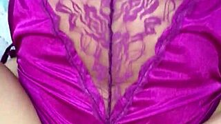Purple Satin Lingerie Thong Fucking