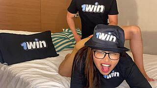 Colombian bitch getting taboo cumshot fucked in closeup