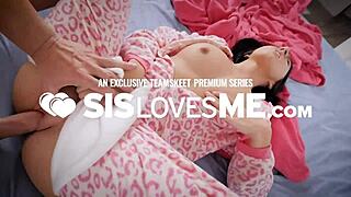 Tiny tits blonde teen stepsis angel's small pussy slammed by monster cock