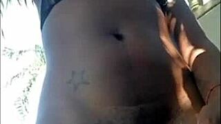 Beautiful Amateur in Lingerie Receives Outdoor Public Squirting Pussy Creampie