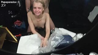 Yo, this 18 yo skinny student’s first time banging in a mall is wild!