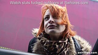 Redhead Whore Sucks Cock on Street