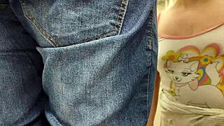 wife teases electrician and gets fucked in the shower hidden from husband 😏