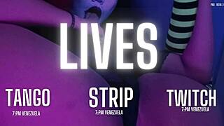 Amateur Pretty Emo Girl In Gothic Style Masturbates Solo With Controller, Revealing Cameltoe