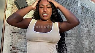 The BLACK pornstar TEEN gives JERK OFF INSTRUCTIONS while SQUIRTING her PUSSY