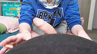 Petite Brunette in Hoodie Sucks Huge Cock