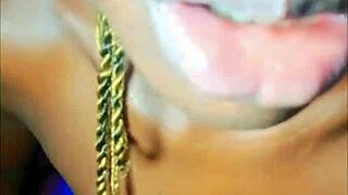 african teen shows off her phat lips sucking cock deepthroat and swallowing cum
