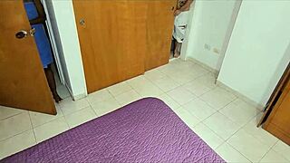 Latina student Morrita in homemade affair with 18-year-old stepsister