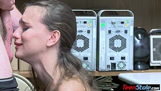 petite teen 18+ shoplifter gets fucked to escape trouble