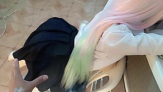 Big ass college girl in cosplay, I fucked her doggy style in bedroom