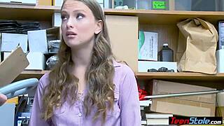 petite teen 18+ shoplifter gets fucked to escape trouble