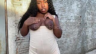 The BLACK pornstar TEEN gives JERK OFF INSTRUCTIONS while SQUIRTING her PUSSY