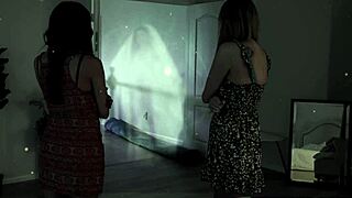 I lick her pussy in haunted mansion during halloween