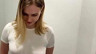 my new upstairs neighbor whore spreads her big tits legs in the hallway.