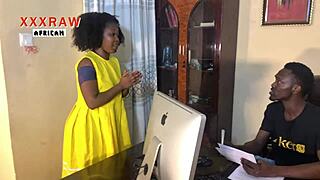 Making Out with My Ebony Teacher’s Gigantic Cock on Office Table.