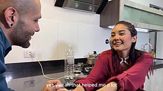 Oh, Stepbrother Fucks Allison Sweet In Kitchen For Cum!