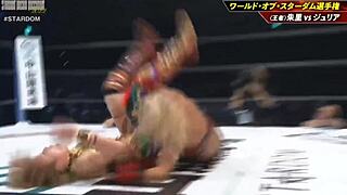 i cheer for syuri in the championship match against giulia.