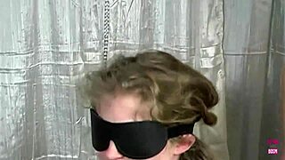 Blonde in stockings tied up, getting fucked with butt plug