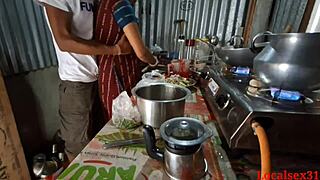 Indian teen fucked doggystyle in kitchen room