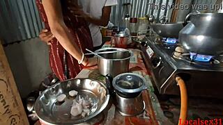 Indian teen fucked doggystyle in kitchen room