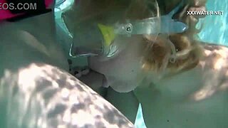 cruz gets blowjobs in the pool, cum splashing everywhere underwater with friends