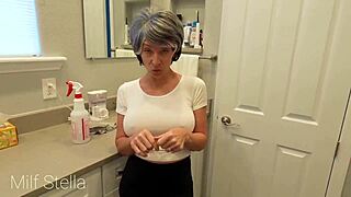 Holy! GILF Maid Takes Anal While Cuffed in Service!