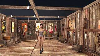 This cute brunette teen rocks slutty tease fashion in Fallout 4