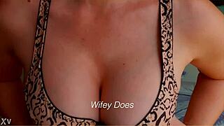 Milf Stuns in Leopard Print Bra with Massive Hot Tits!