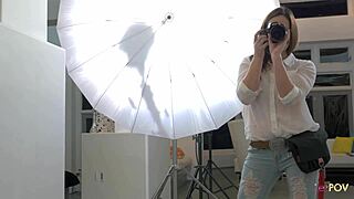 when do the lesbo teens start enjoying the threesome after the camera stops