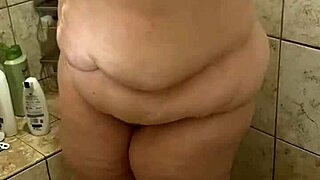 curvy bbw wife busted scrubbing her big ass in shower