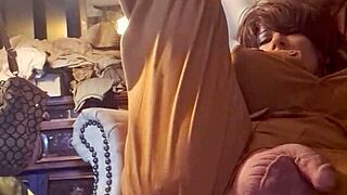 fine ass tranny rides big dildo with wild passion