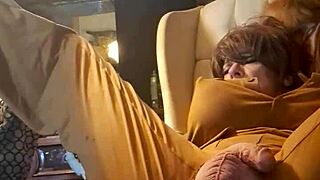 fine ass tranny rides big dildo with wild passion