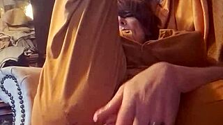 fine ass tranny rides big dildo with wild passion