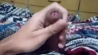 brunette guides jerk-off with sexy bedroom talk and homemade vibes