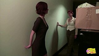 Bossy Redhead Intimidates Submissive Brunette