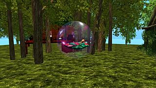 Couple enjoys fantasy voyeur bubble