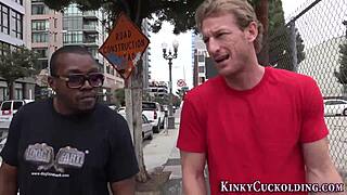 Teen humiliates with interracial blowjob on monster cock