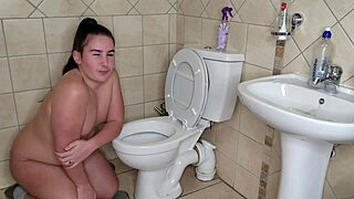 Bbw instructs you to lick public toilet cum