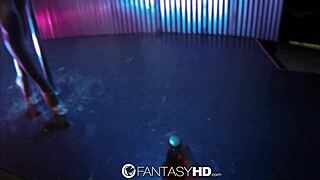 Hot babe dani daniels performs striptease and dances at the night club