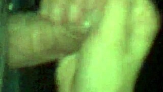 Wet Handjob Through Glory Hole Milking Cum On Tits