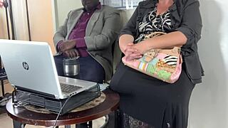 Business meeting turns into black cock blowjob madness!