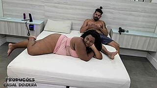 behind the scenes with the young bbw mulata in a recording